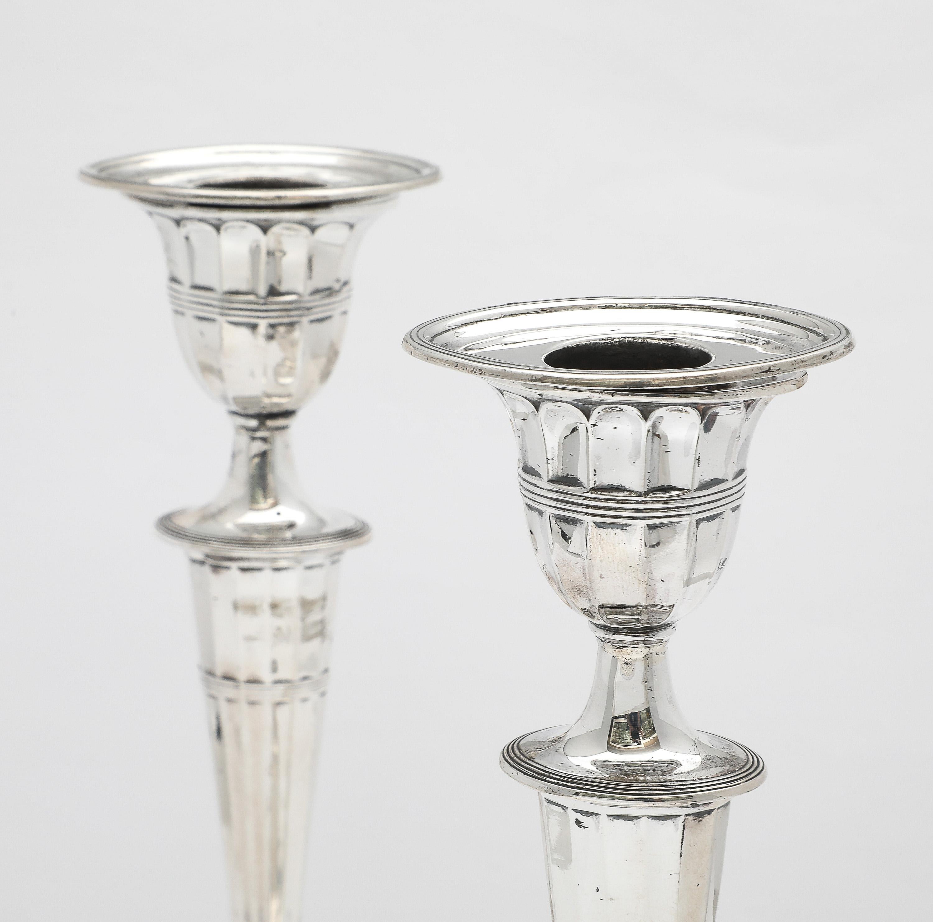 Pair of Adam -Style Sterling Silver Candlesticks For Sale 12