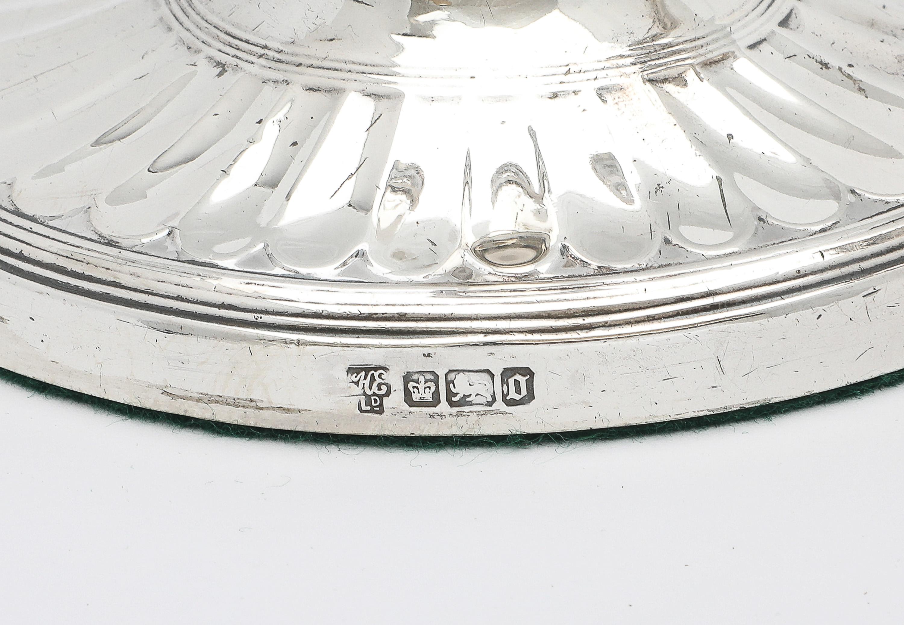 Pair of Adam -Style Sterling Silver Candlesticks For Sale 2