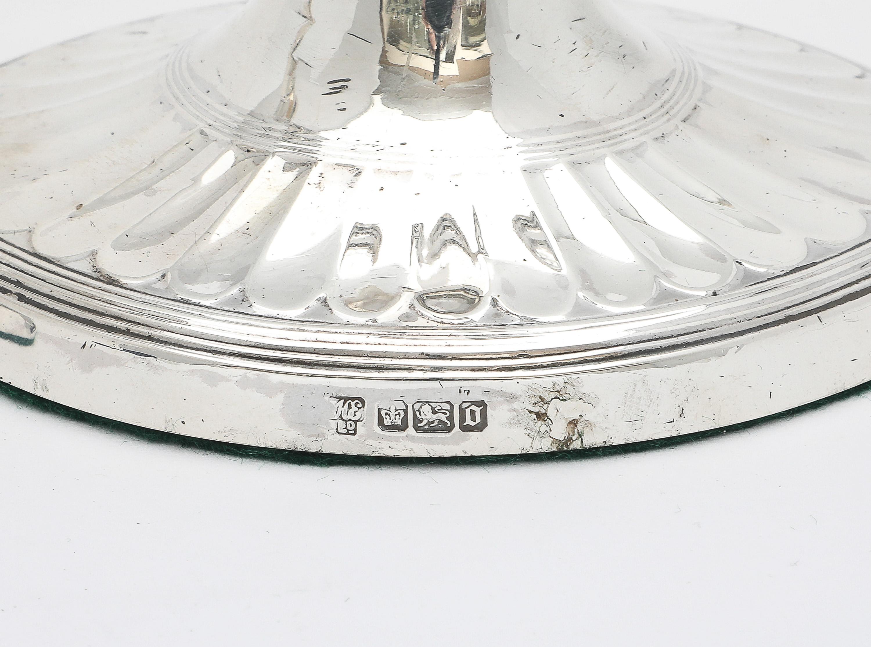 Pair of Adam -Style Sterling Silver Candlesticks For Sale 3