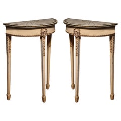 Pair of Adams design Marble console tables