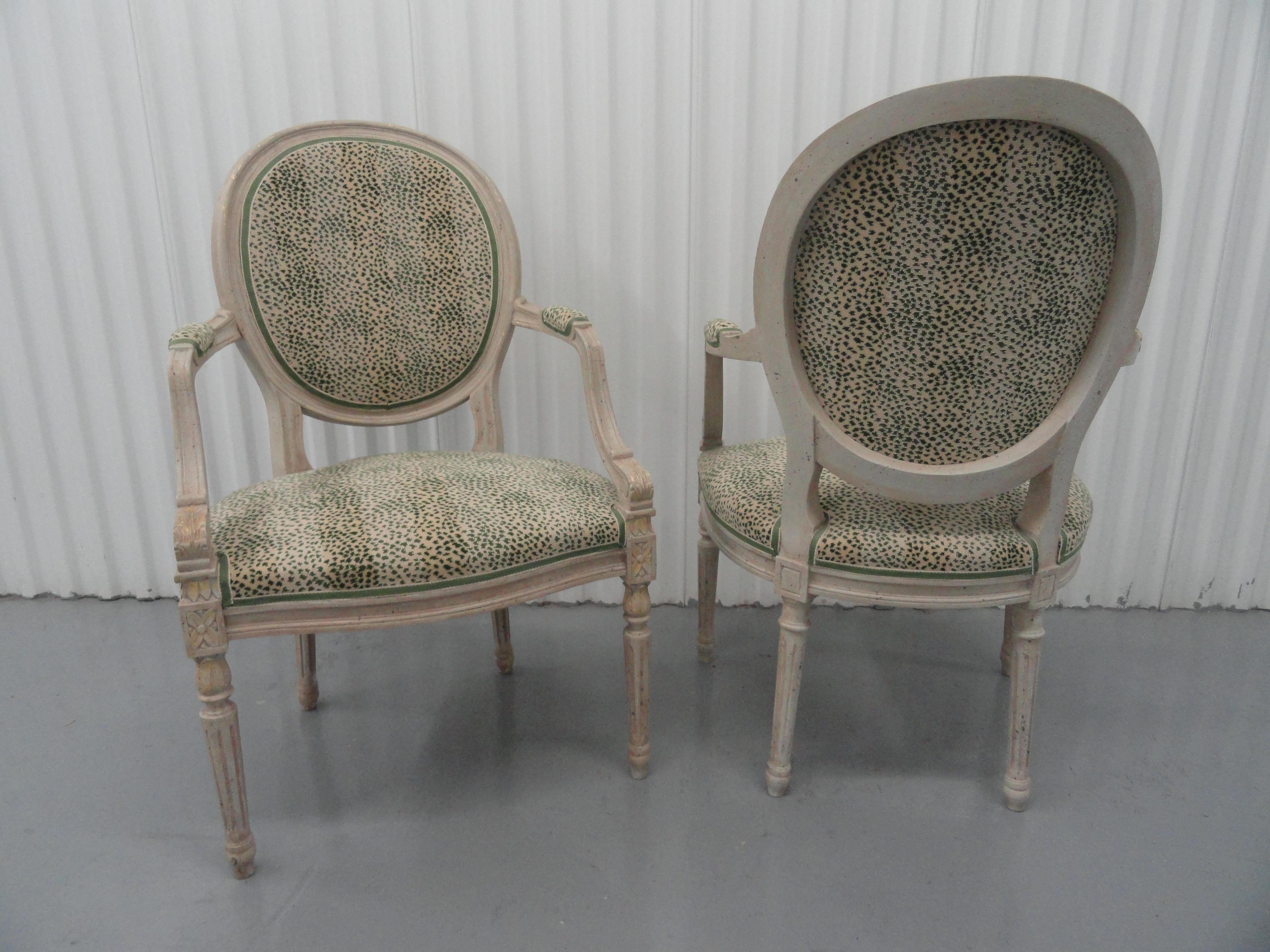 American Pair of Adams-Style Armchairs For Sale