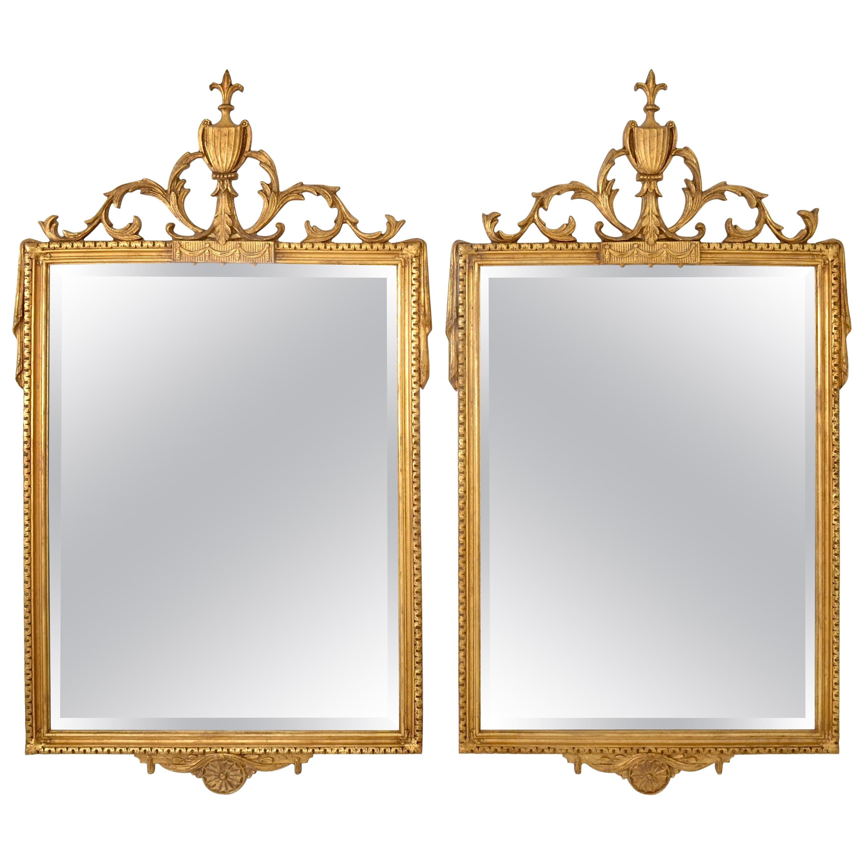 Pair of Adams-Style Giltwood Mirror by Friedman Brothers