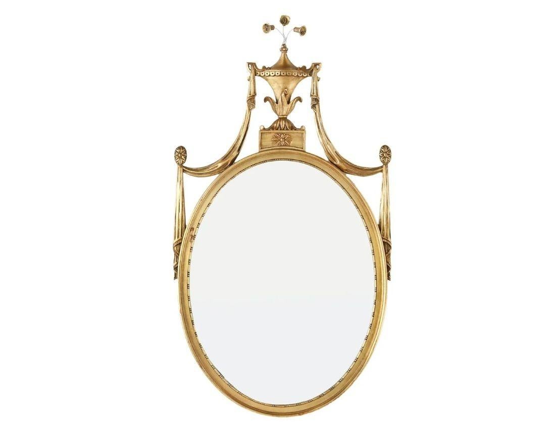 Pair of Adams Style Giltwood Wall Mirrors, Console or Commode Mirrors For Sale 10