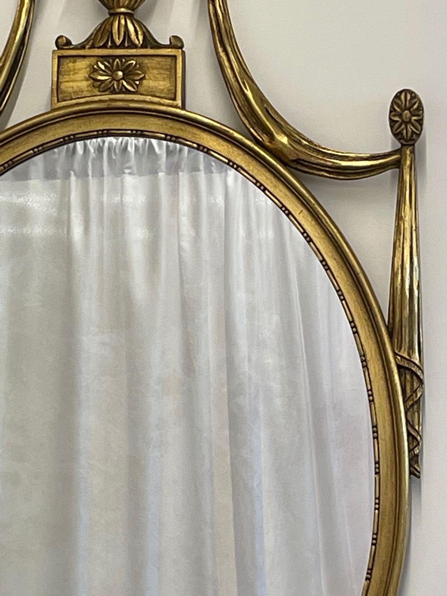 Pair of Adams Style Giltwood Wall Mirrors, Console or Commode Mirrors For Sale 2