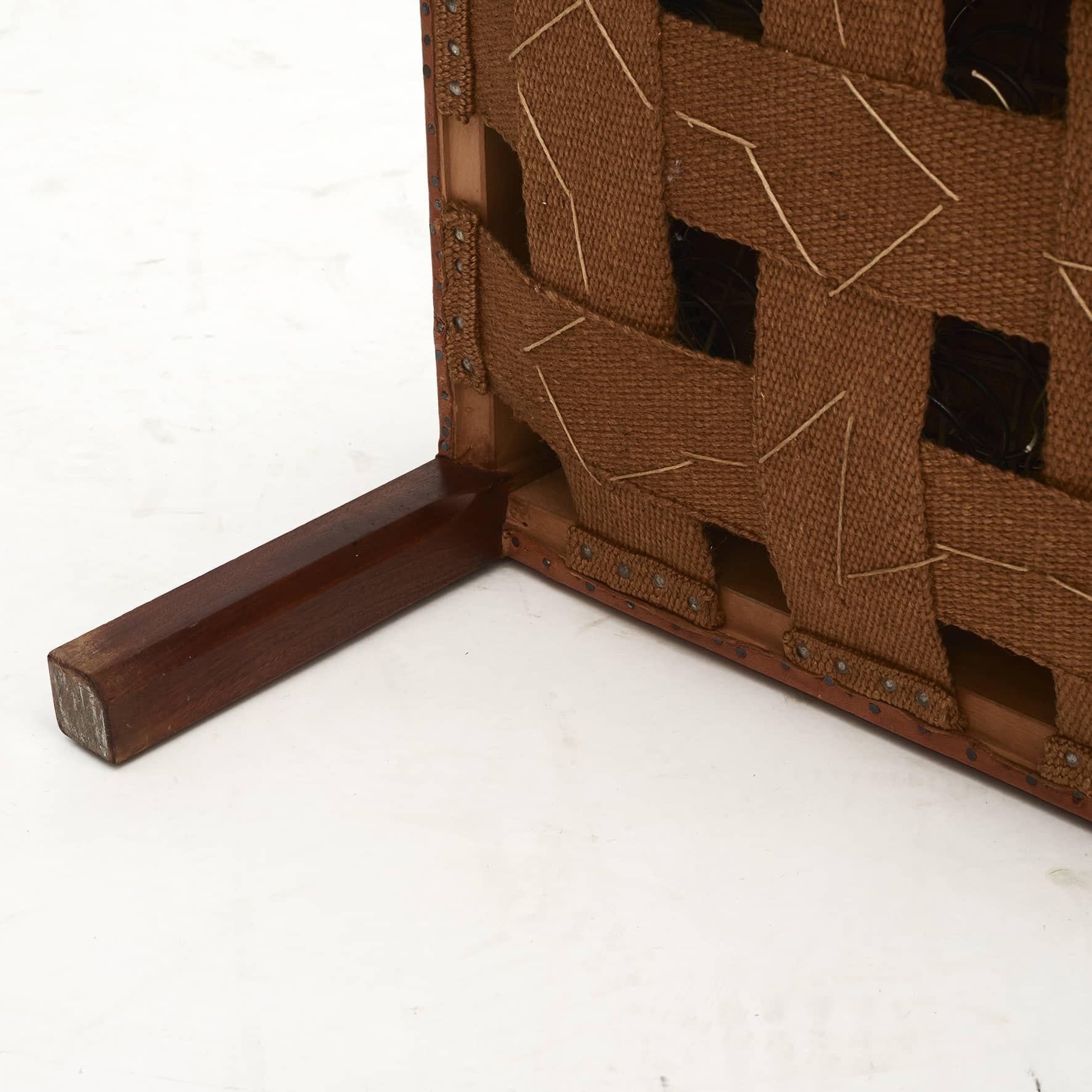 Pair of Addition Leather Sofas and a Low bench/stool By Kaare Klint 12