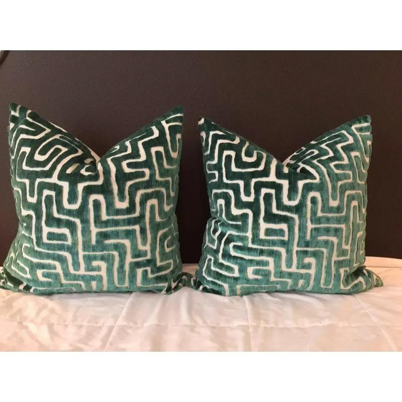 Moderno Coppia di cuscini con stampa geometrica 