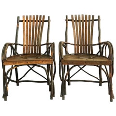 Vintage Pair of Adirondack Armchairs, circa 1910