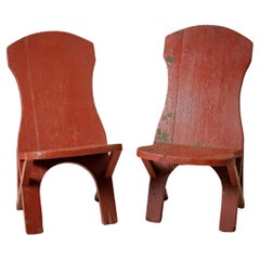 Pair of Adirondack Arts & Crafts Plank Chairs
