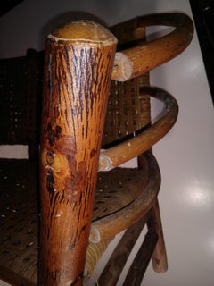 Pair of Adirondack Old Hickory 2 Seat Sofa Settee with Woven Splint Seat & Back