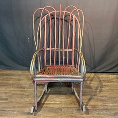 Pair of Adirondack Style Twig Rocking Chairs