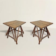 Pair of Adirondack Twig Side Tables