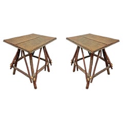 Used Pair of Adirondack Twig Side Tables