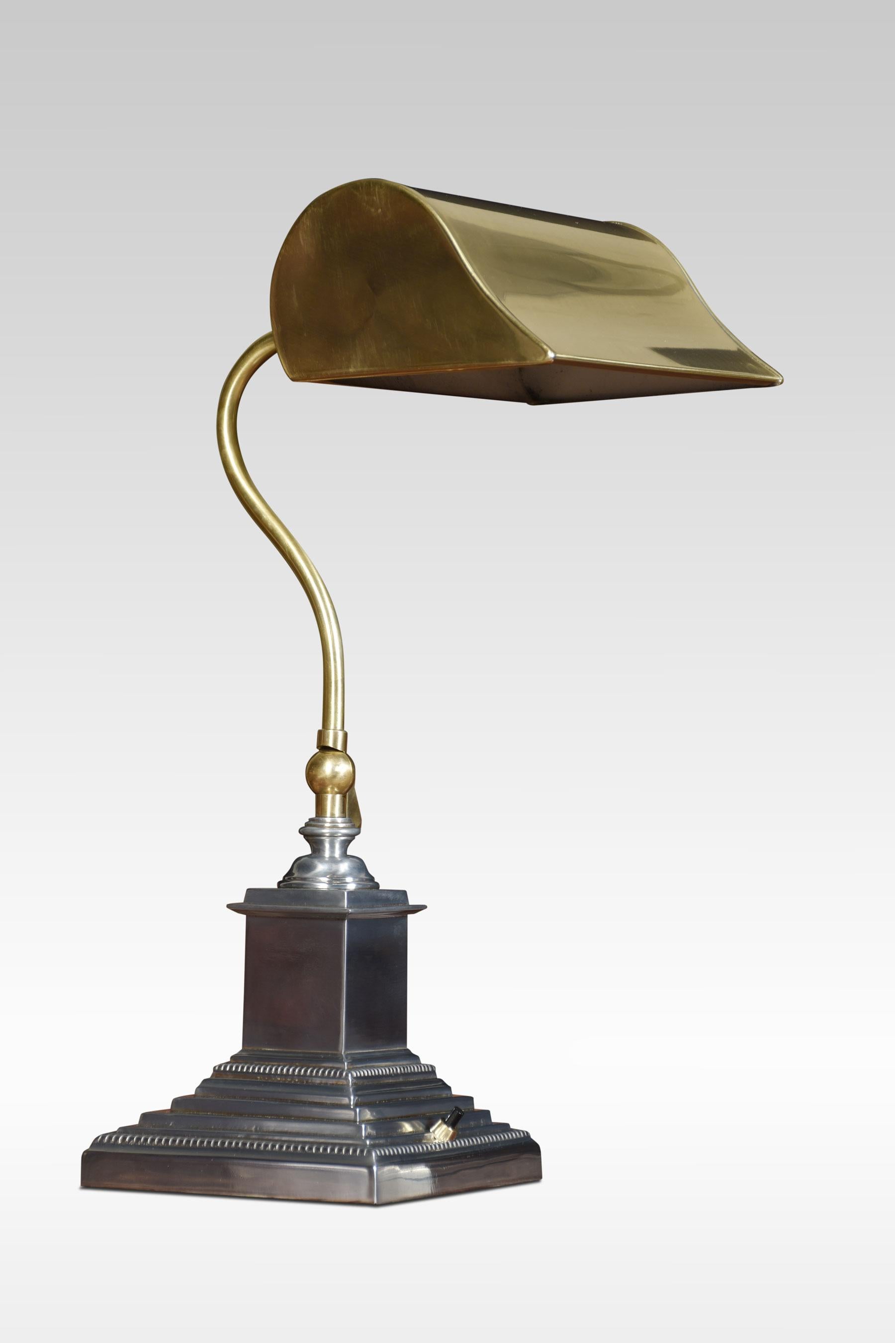 British Pair of Adjustable Bankers Desk Lamps