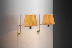 Pair of Adjustable Brass Wall Lights by Hans-Agne Jakobsson, Sweden 1950s