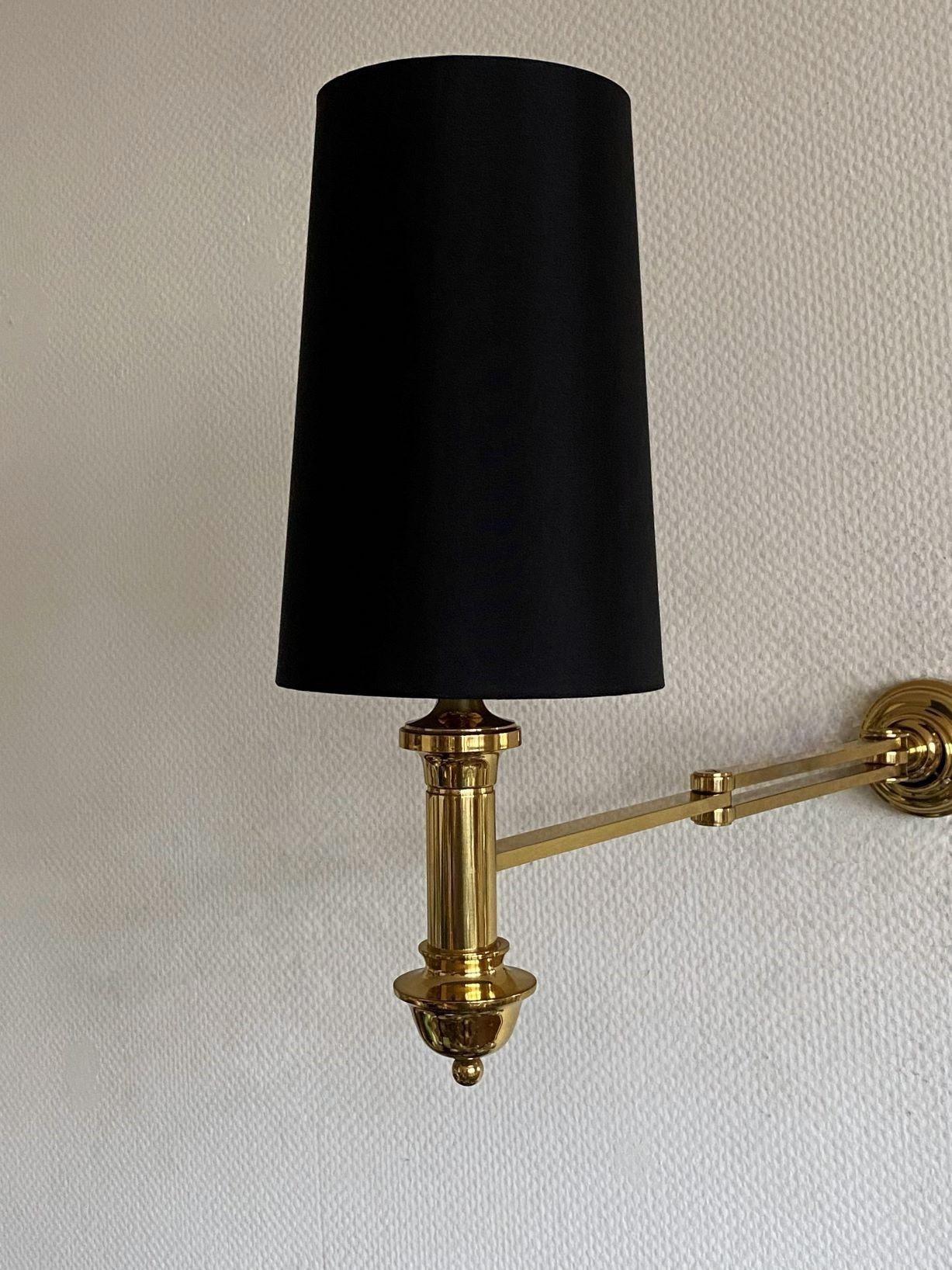 Pair of Brass Swing Arm Wall Lights, 1960s For Sale 8