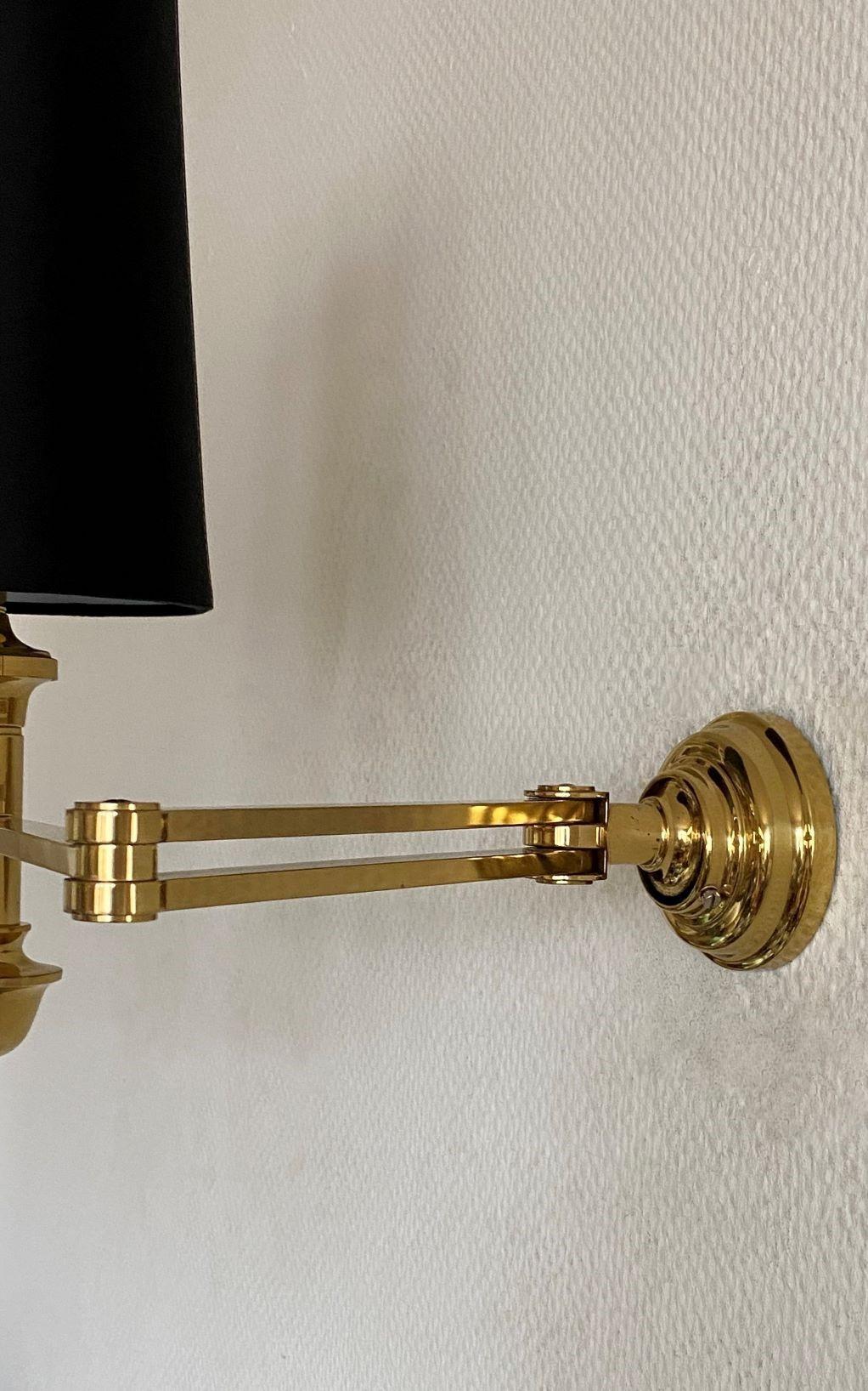 Pair of Brass Swing Arm Wall Lights, 1960s For Sale 9