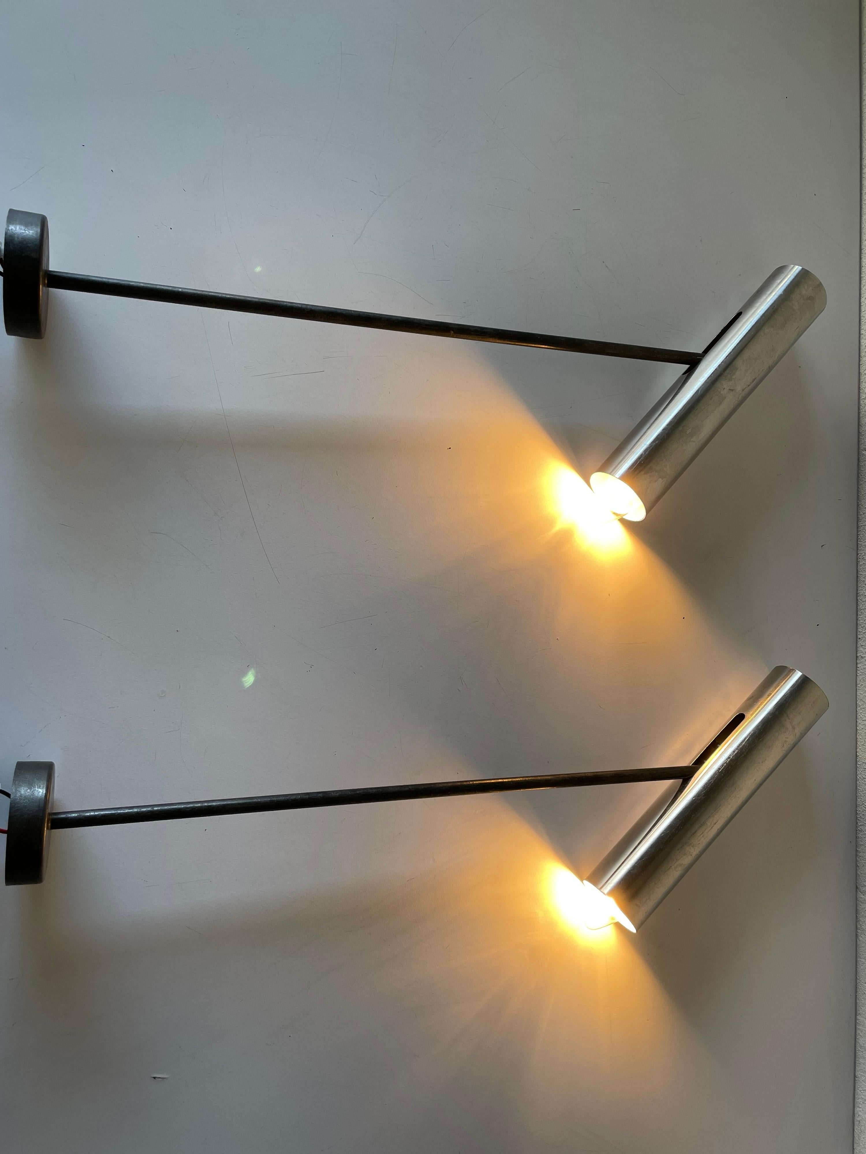Pair of Adjustable Ceiling Spots or Wall Lamps, 1950s, France For Sale 6