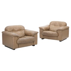 Coppia di poltrone regolabili in pelle De Sede DS-110 James Bond