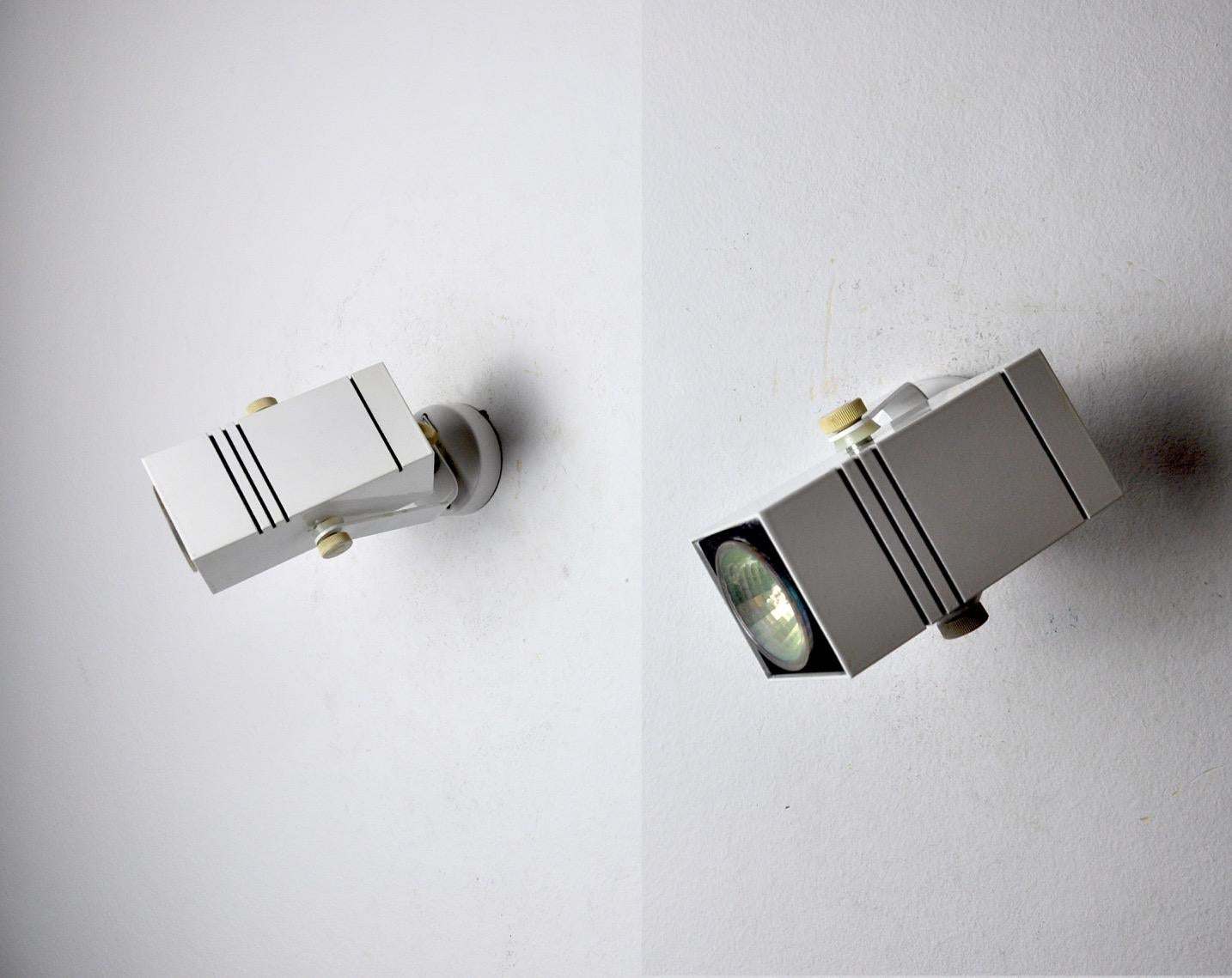 Spanish Pair of Adjustable Fase Wall Lamps, Spain, 1980 For Sale