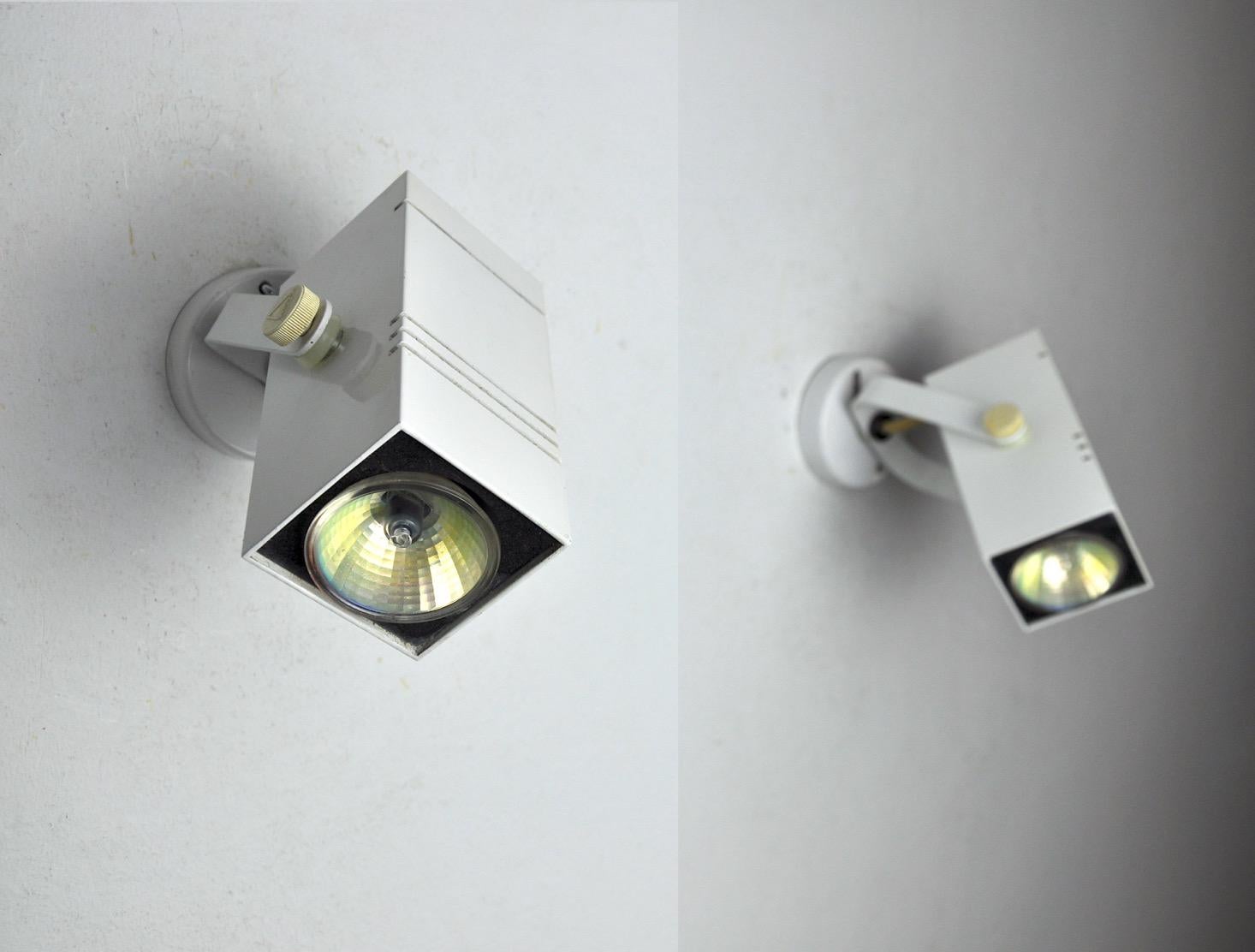 Pair of Adjustable Fase Wall Lamps, Spain, 1980 In Good Condition For Sale In BARCELONA, ES