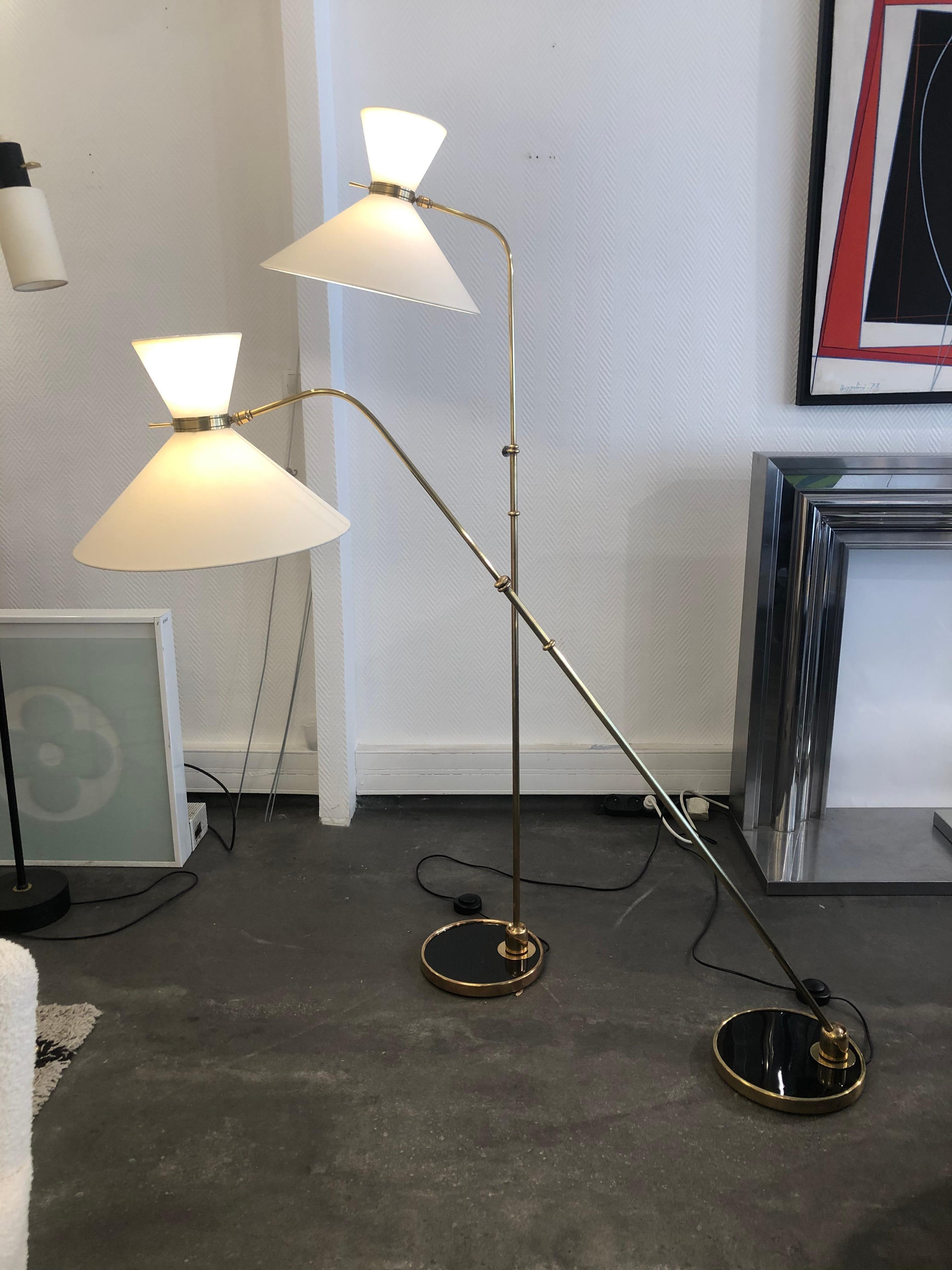 Pair of Adjustable Floor Lamp by Maison Lunel, 1950 3