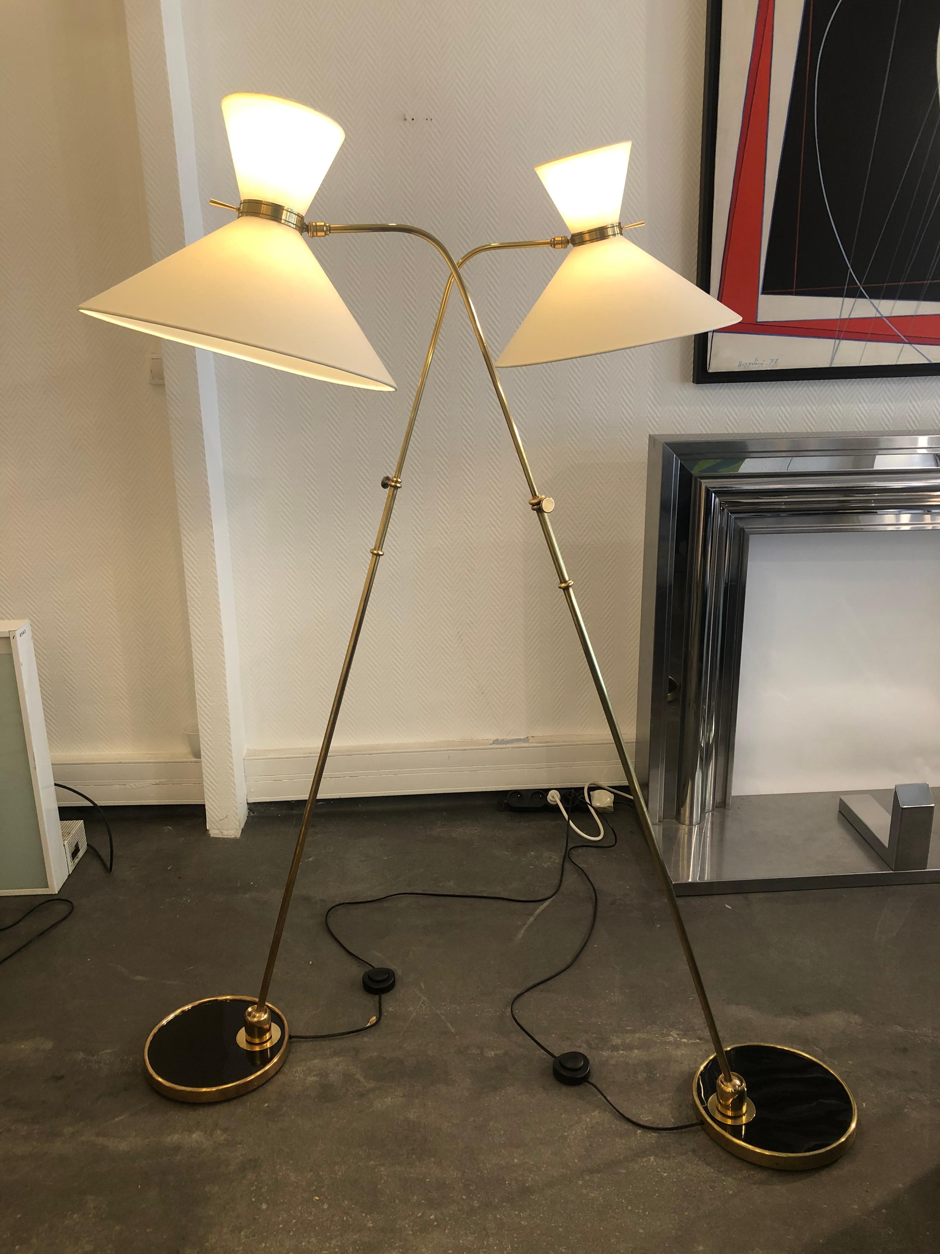 Pair of Adjustable Floor Lamp by Maison Lunel, 1950 7