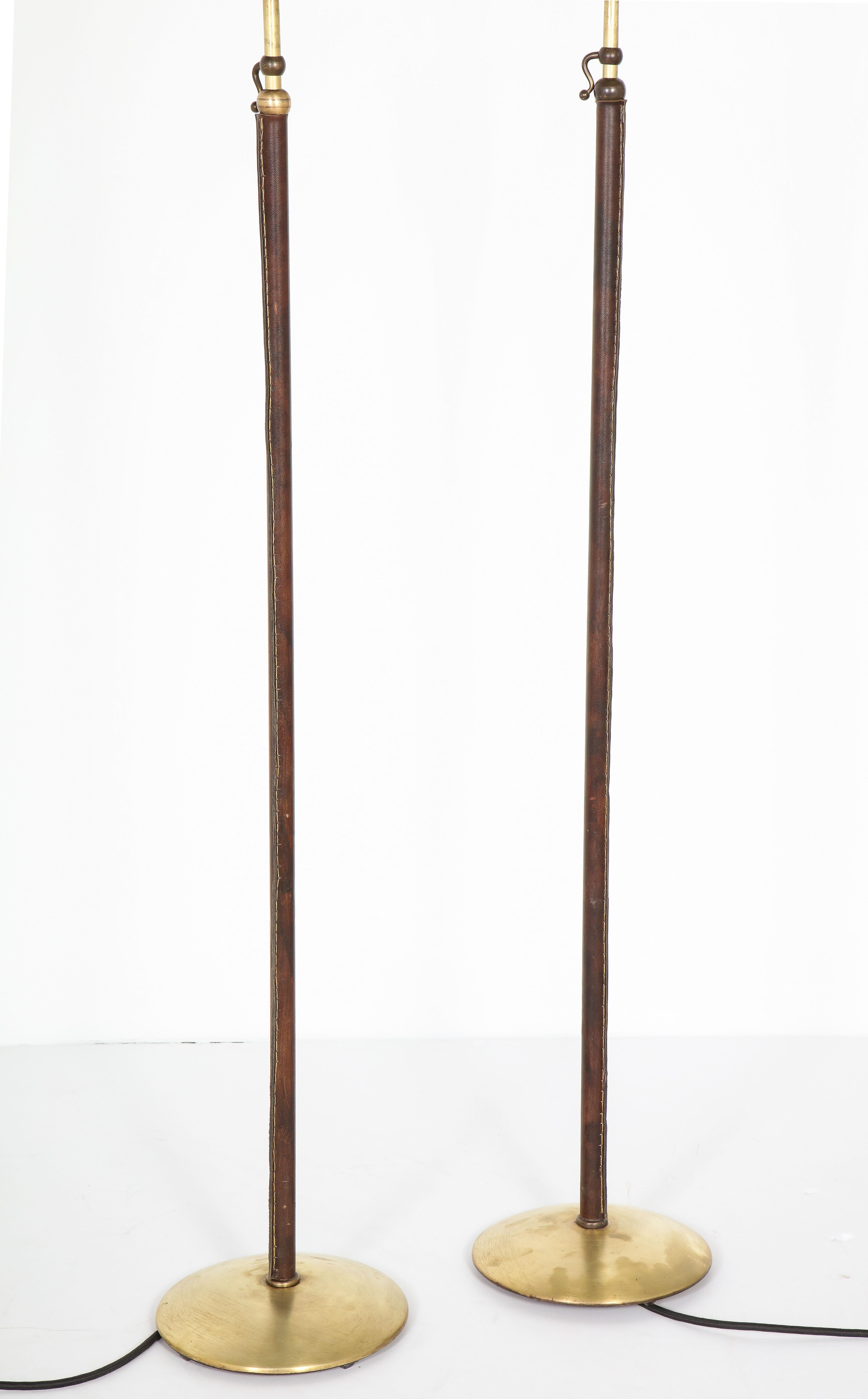 Pair of Adjustable Floor Lamps by Jacques Adnet For Sale 6