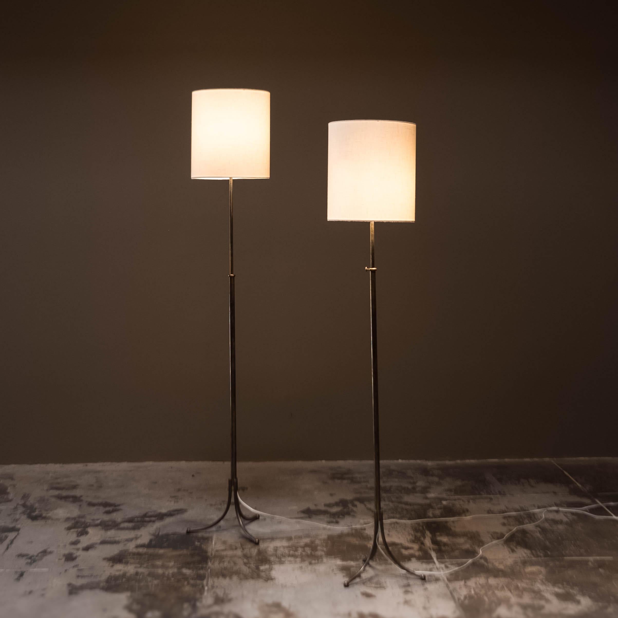 Swedish Pair of Adjustable Floor Lamps designed by Josef Frank, made for Svenskt Tenn For Sale