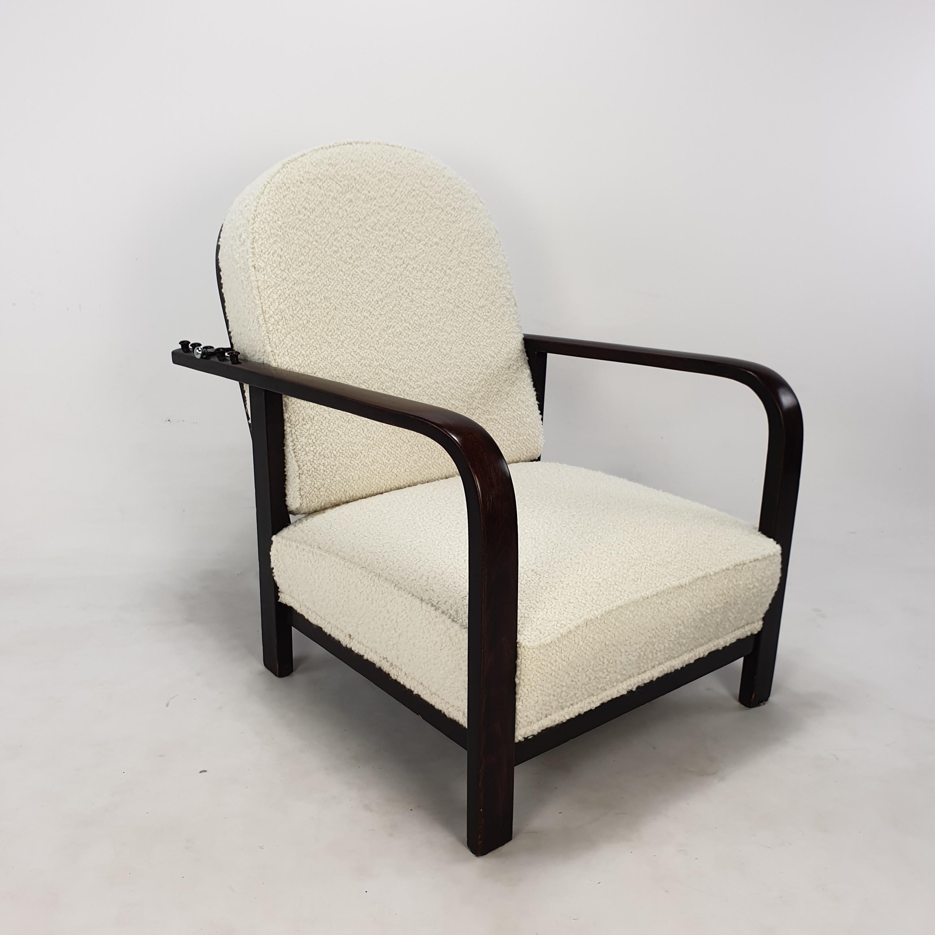 Czech Pair of Adjustable Lounge Chairs by Thonet, 1930's For Sale