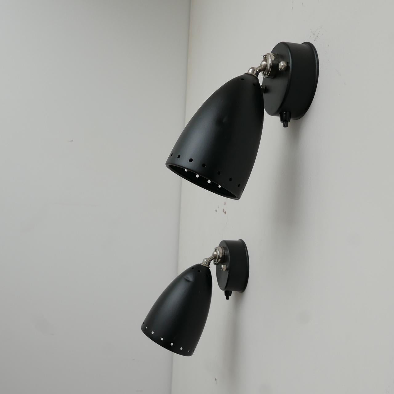 Pair of Adjustable Mid-Century Wall Lights '4 Sets' For Sale 6
