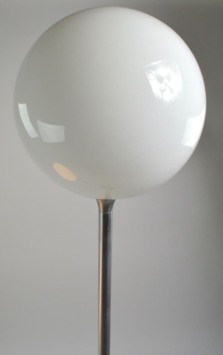 Pair of Adjustable Steel and Glass Floor Lamps Attributed to Kurt Versen 6