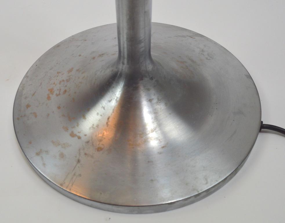 Pair of Adjustable Steel and Glass Floor Lamps Attributed to Kurt Versen 9