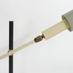 Pair of Adjustable Stilux Table Lamps in White, Black and Grey, Italy, 1950s