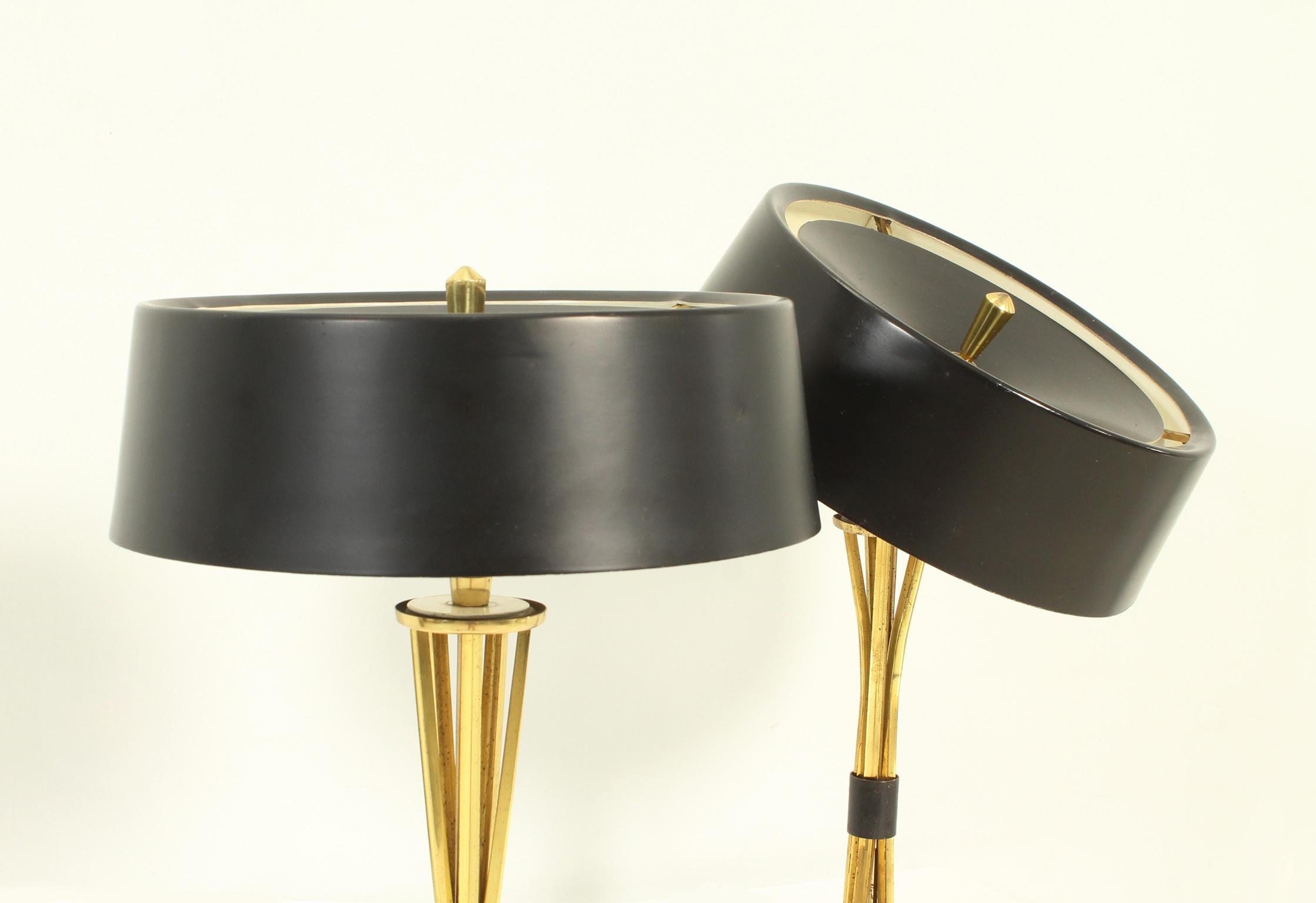 Italian Pair of Adjustable Table Lamps by Oscar Torlasco for Lumi, Italy