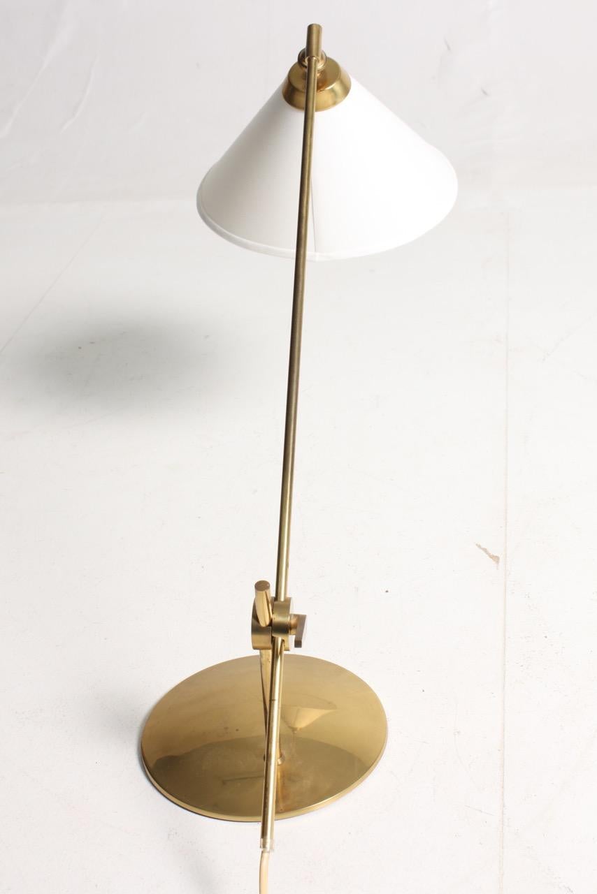 Mid-20th Century Pair of Adjustable Table Lamps in Brass Designed by Poul Dinesen, 1950s