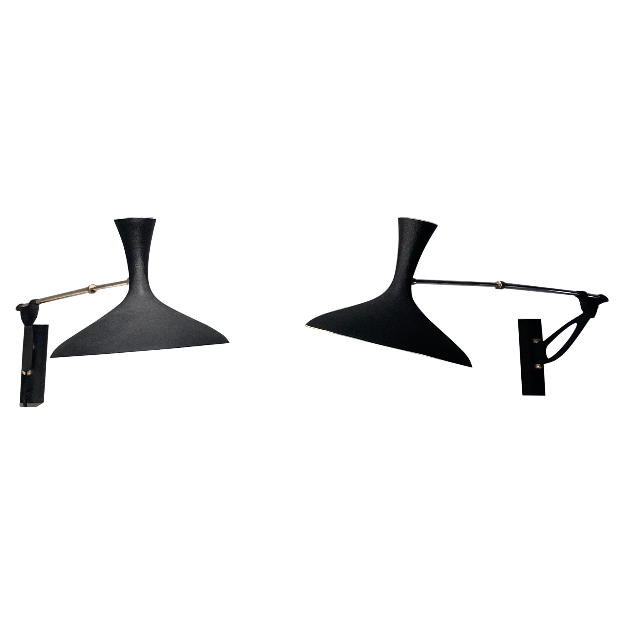 Pair of Adjustable Wall Lights with Counterweight by Cossack Leuchten For Sale