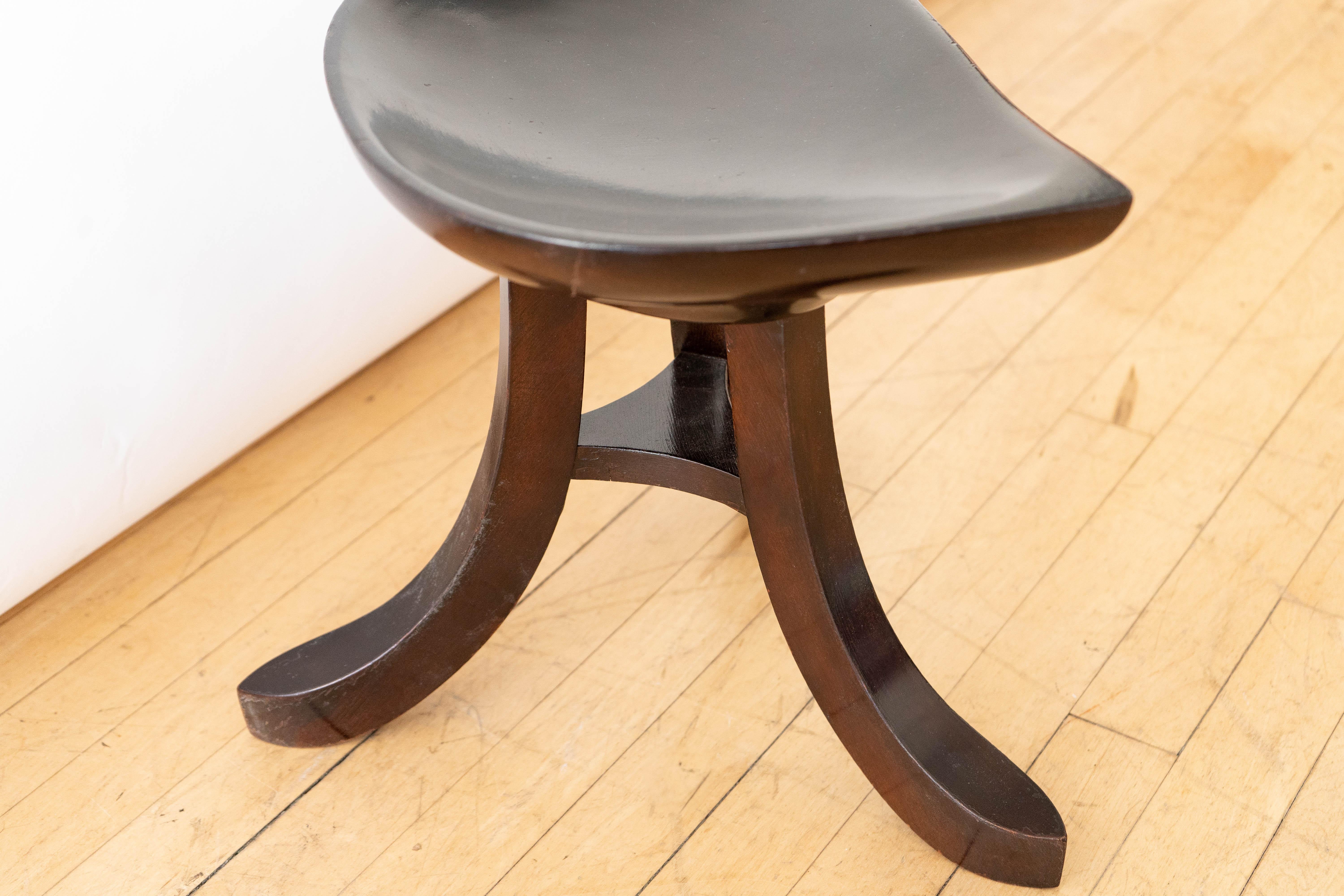 Carved Pair of Adolf Loos Style Stools