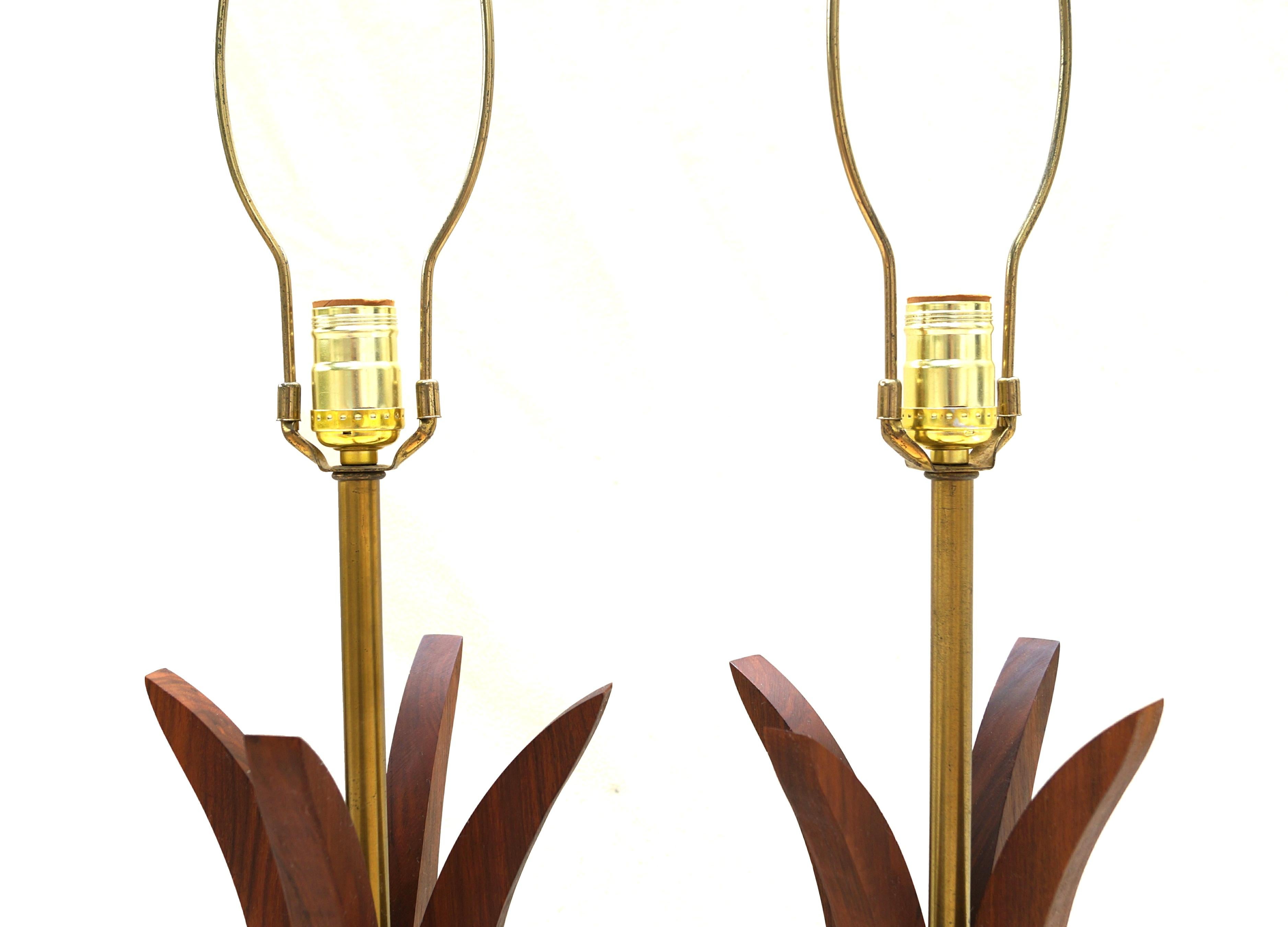 American Pair of Adrian Pearsall Attrib Sculptural Table Lamps Danish Mid-Century Modern For Sale