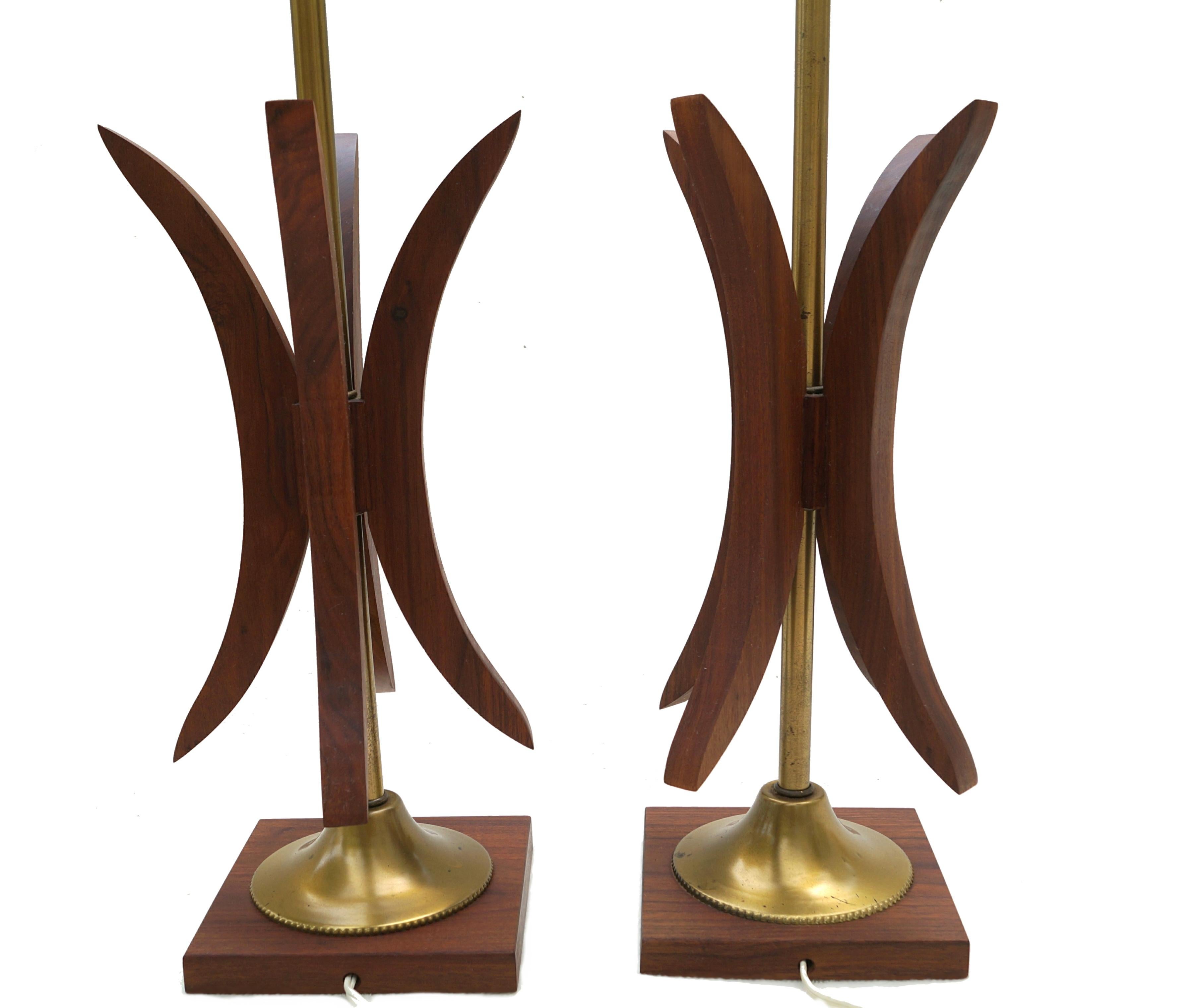 American Pair of Adrian Pearsall Attrib Sculptural Table Lamps Danish Mid-Century Modern For Sale
