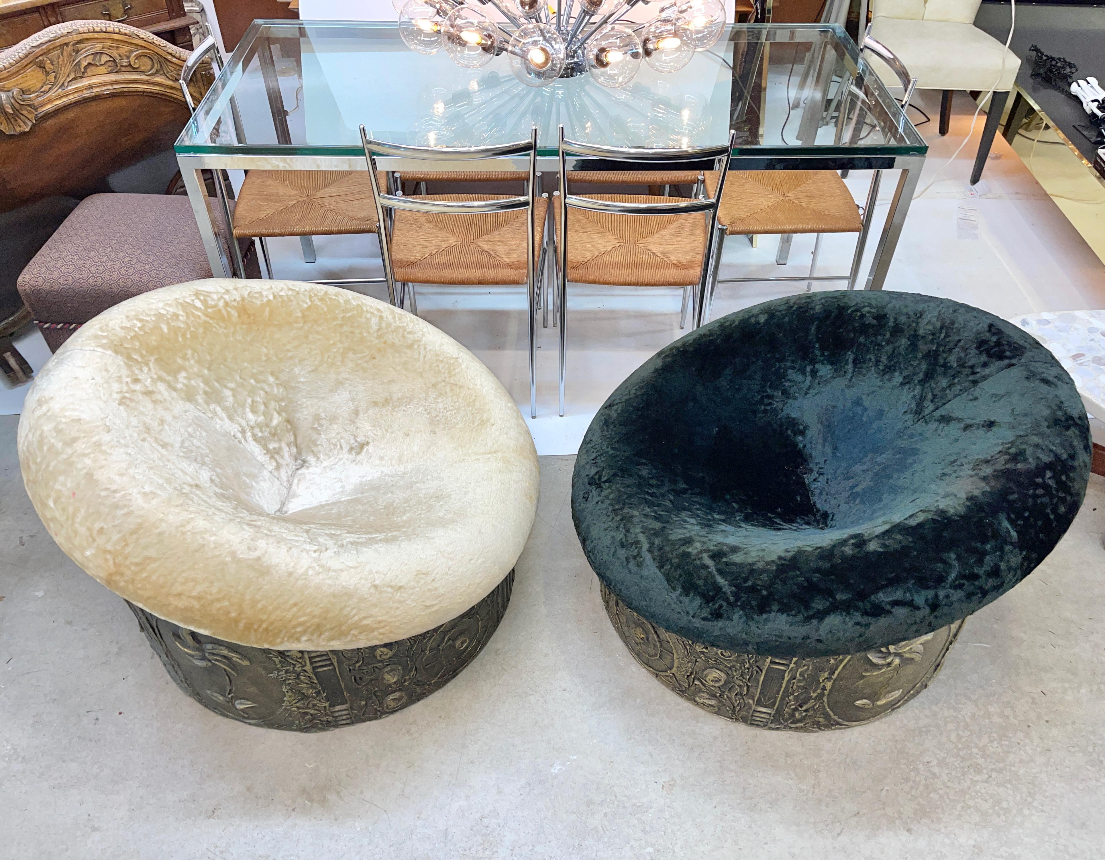 American Pair of Adrian Pearsall Brutalist Drum Chairs For Sale