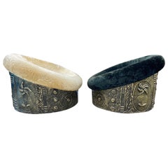 Pair of Adrian Pearsall Brutalist Drum Chairs