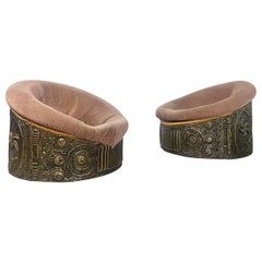 Pair of Adrian Pearsall Brutalist Pod Chairs