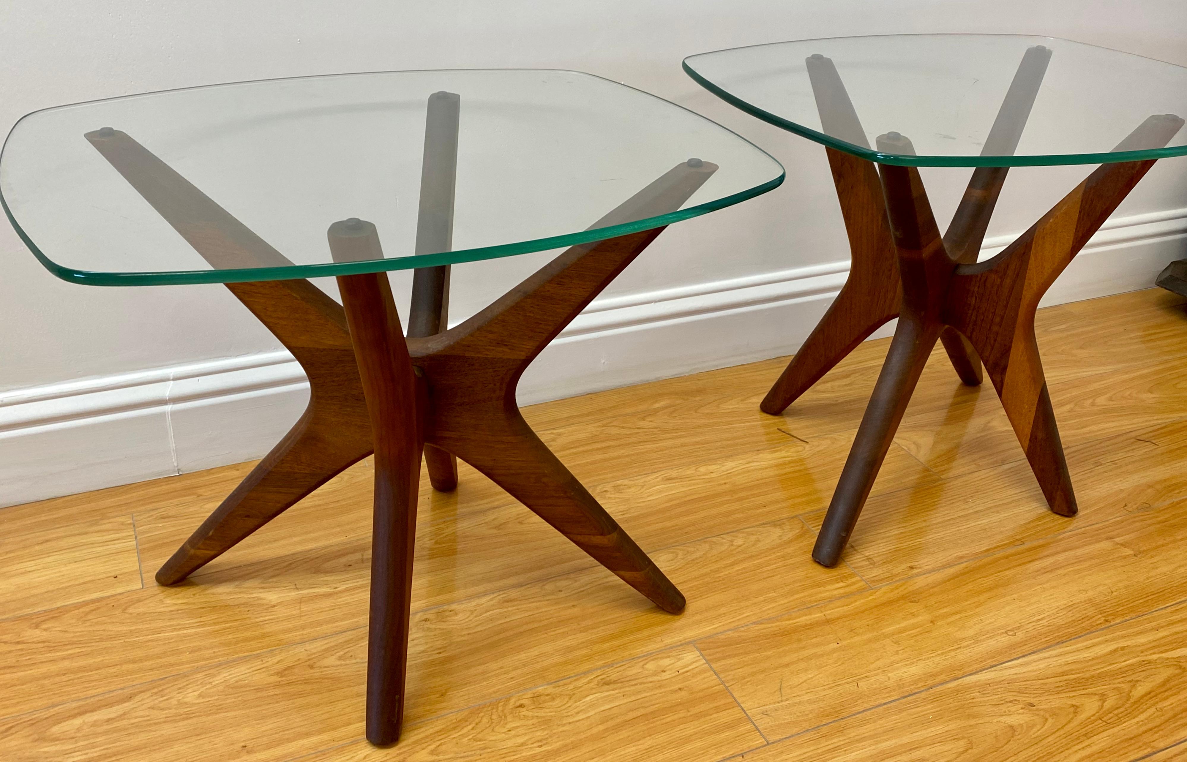 American Pair of Adrian Pearsall Craft Associates Jax Walnut Side Tables, circa 1960