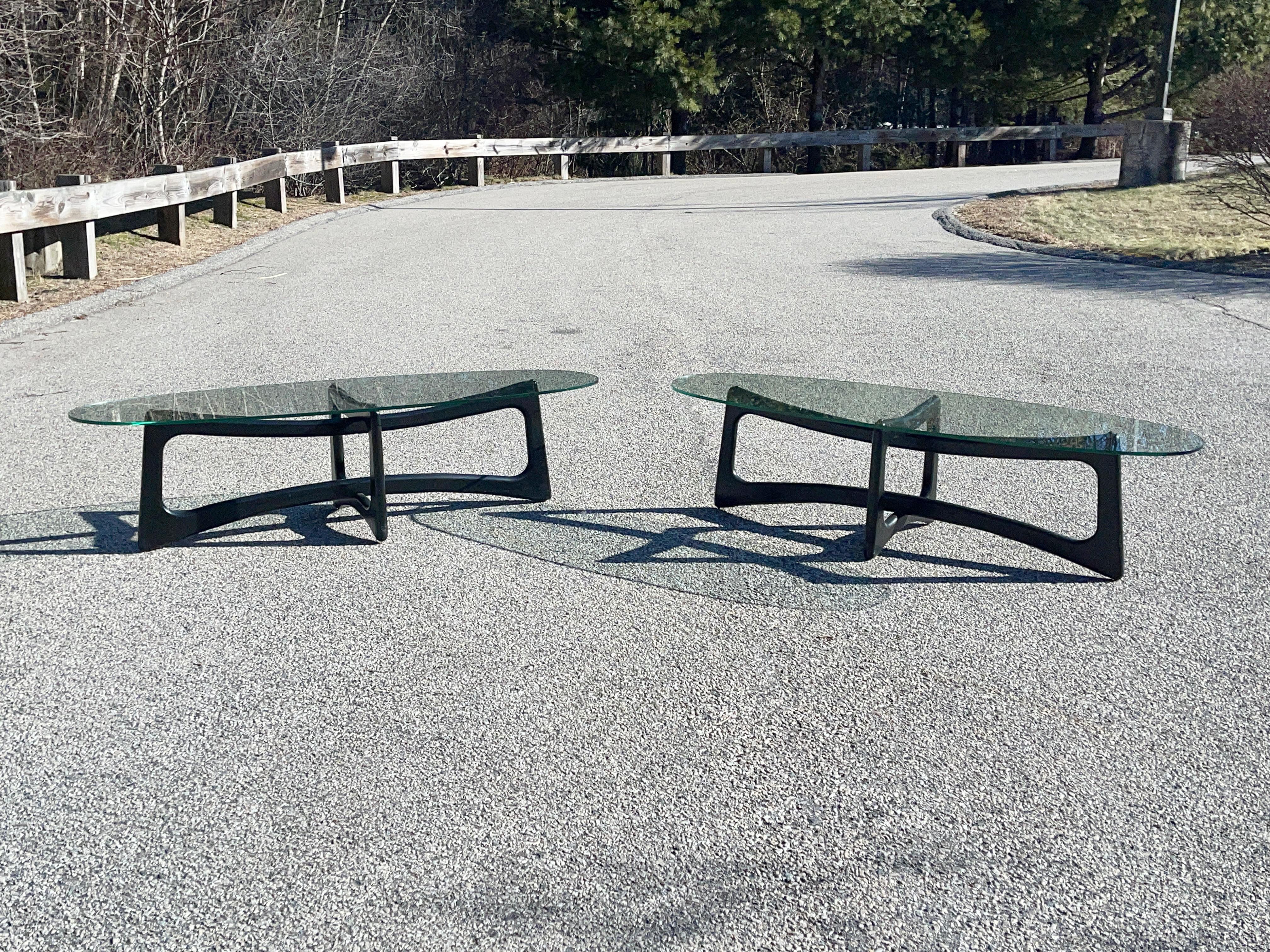 Pair of Adrian Pearsall Ebonized Ribbon Cocktail Tables  5