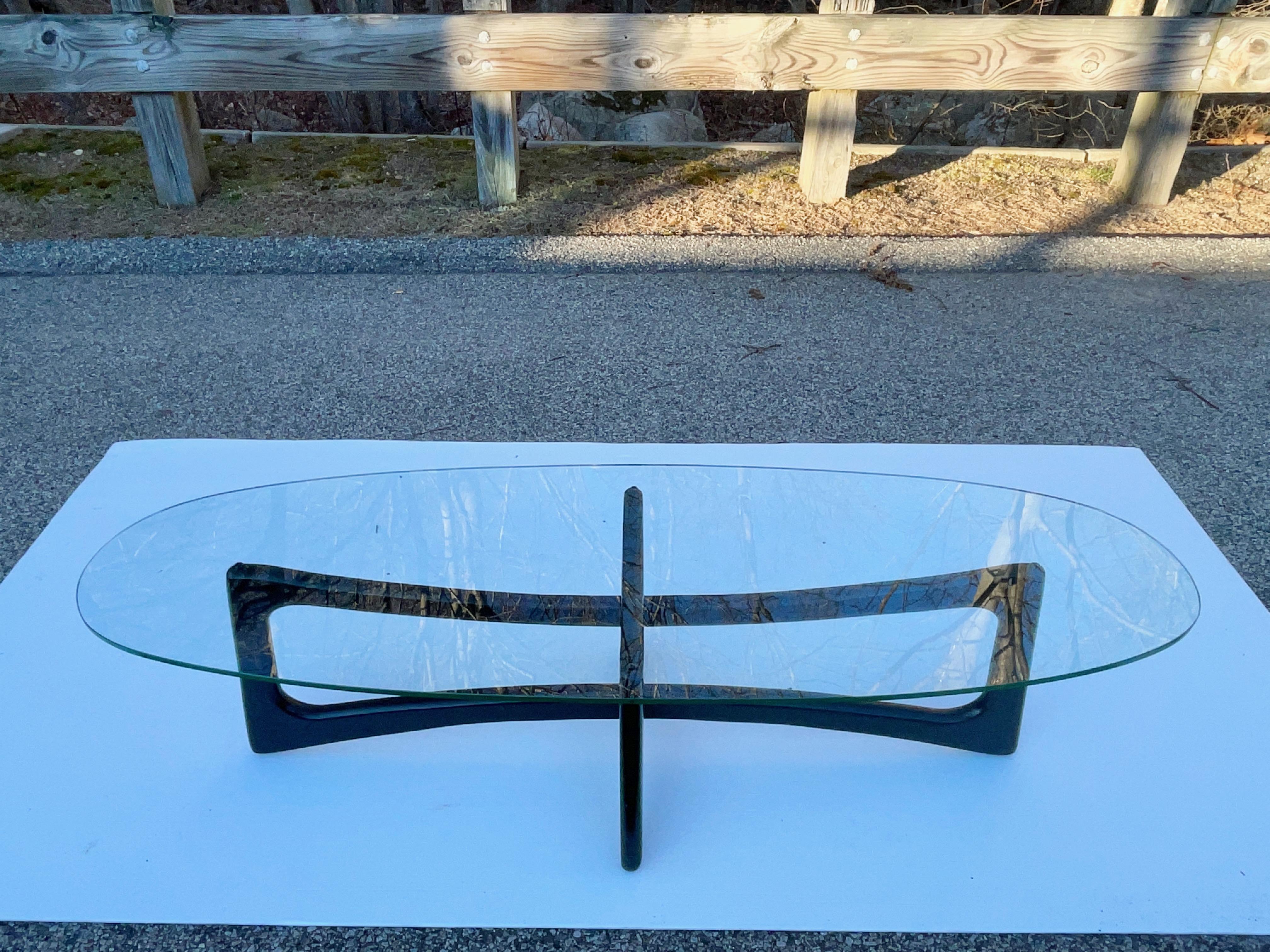 Pair of Adrian Pearsall Ebonized Ribbon Cocktail Tables  In Good Condition In Hanover, MA