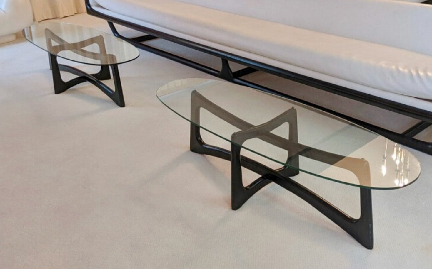 Mid-20th Century Pair of Adrian Pearsall Ebonized Ribbon Cocktail Tables 