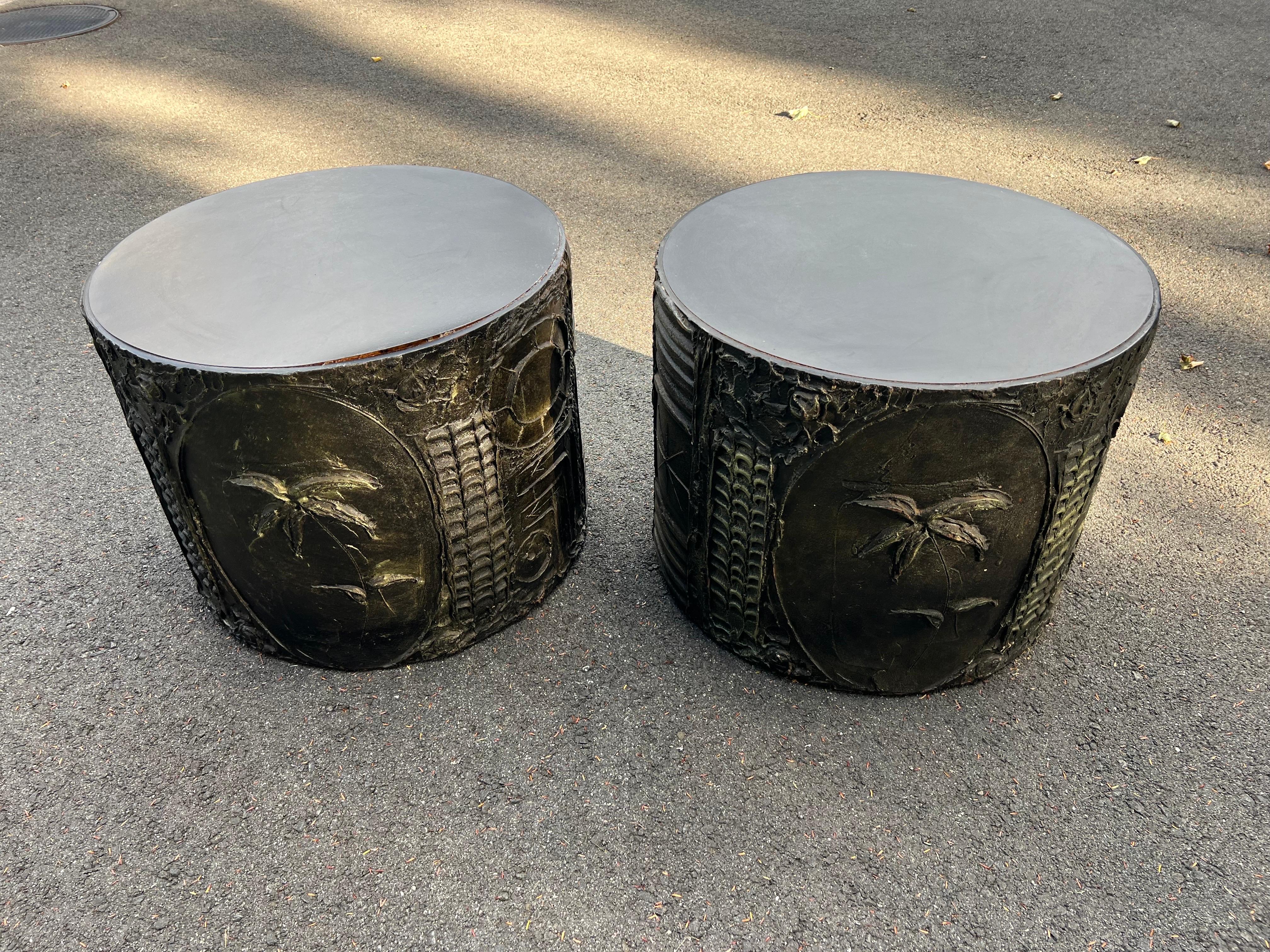 SOLD-Pair of Adrian Pearsall for Craft Associates Drum Tables 5