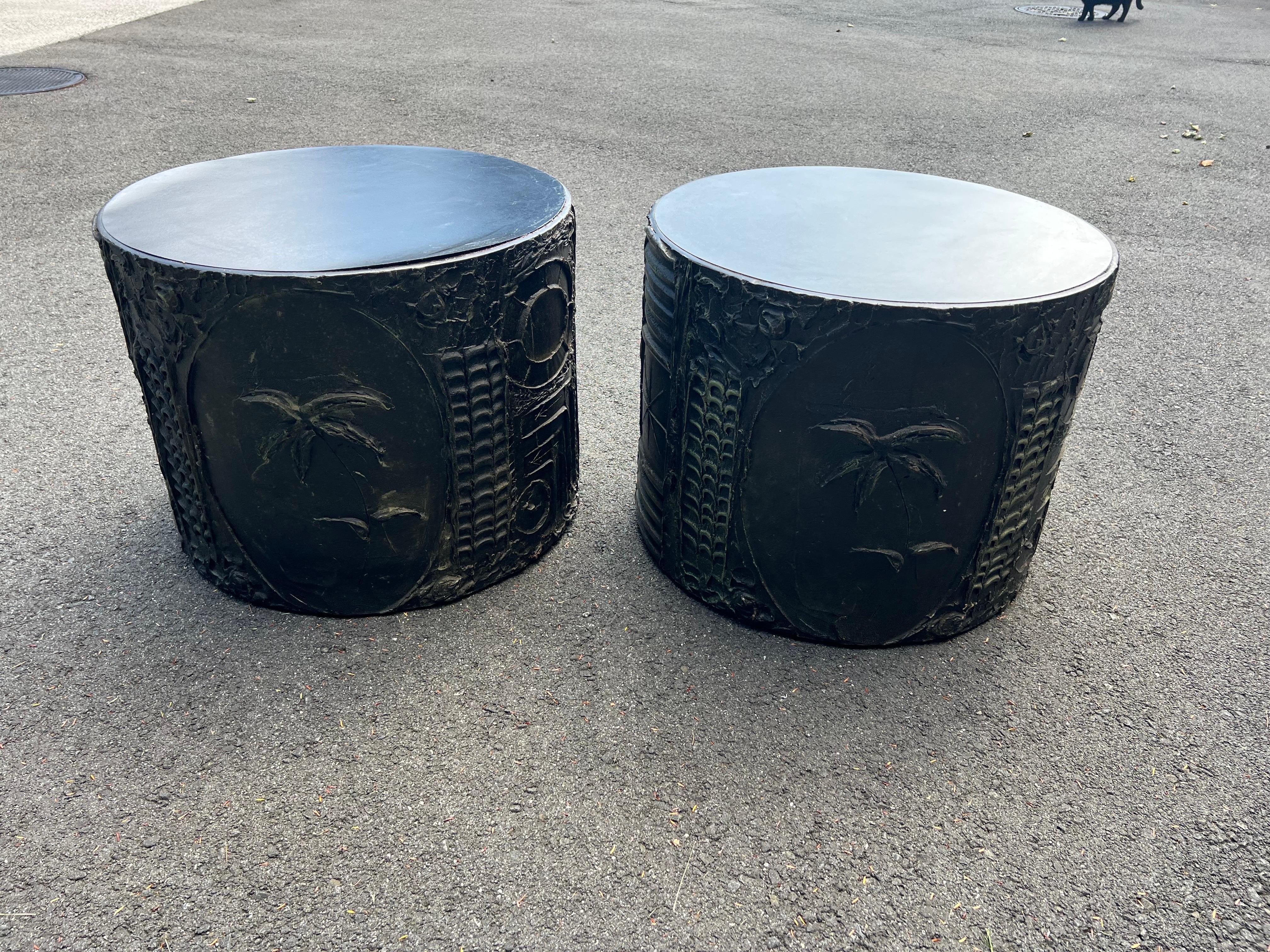 SOLD-Pair of Adrian Pearsall for Craft Associates Drum Tables 11