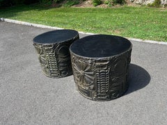 VENDIDA-Pareja de mesas de tambor de Adrian Pearsall para Craft Associates