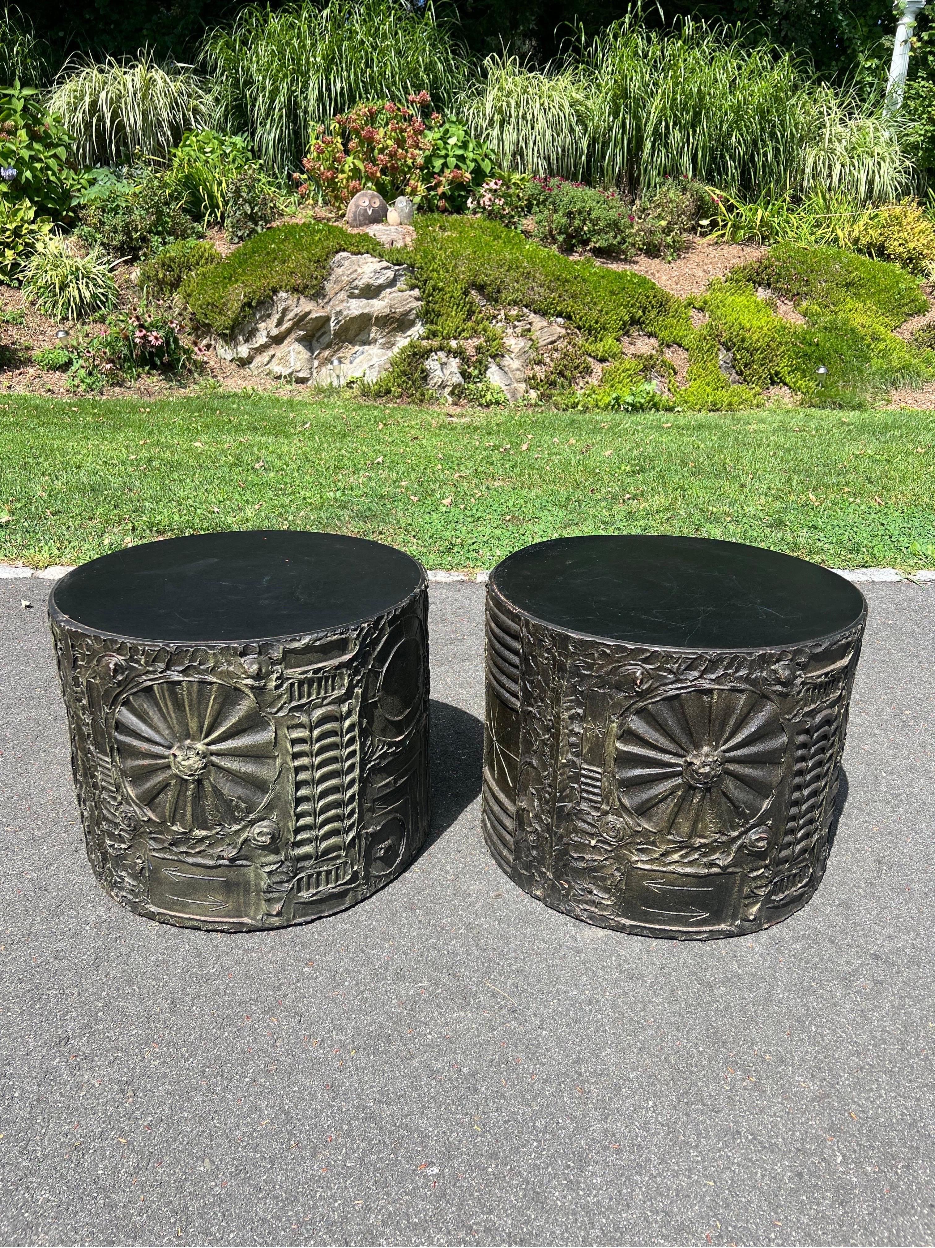 Brutalist SOLD-Pair of Adrian Pearsall for Craft Associates Drum Tables
